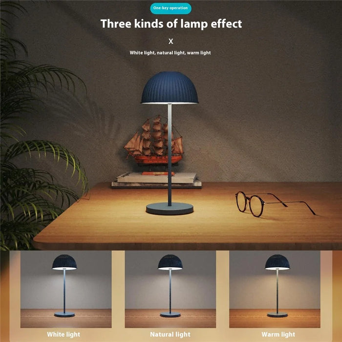 LS-8965 Three Color Temperature Shell Table Lamp Touch Control Atmosphere Desk Light - Red - 3