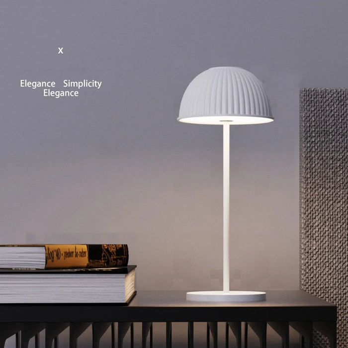 LS-8965 Three Color Temperature Shell Table Lamp Touch Control Atmosphere Desk Light - Red - 6