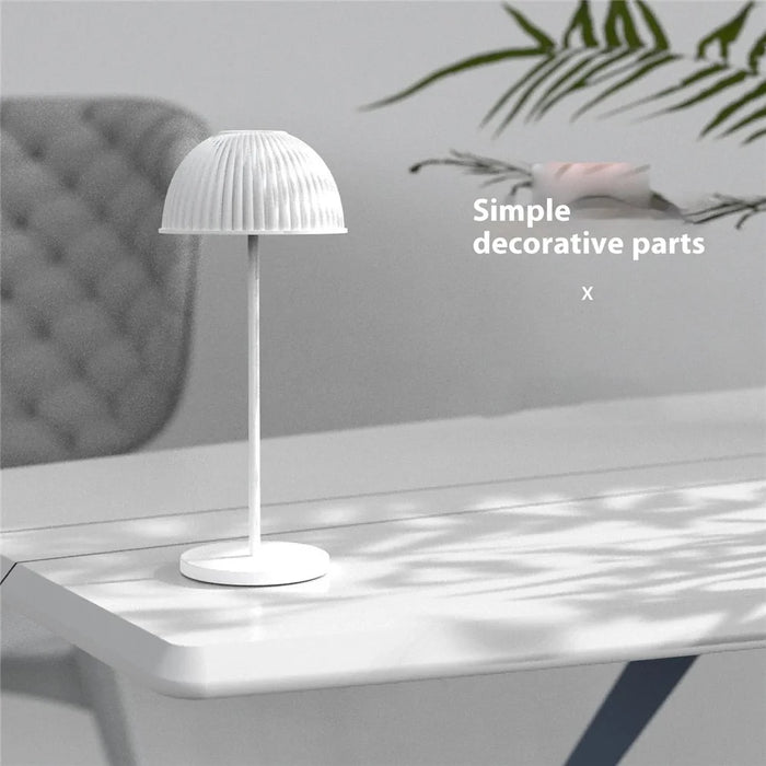 LS-8965 Three Color Temperature Shell Table Lamp Touch Control Atmosphere Desk Light - Red - 7