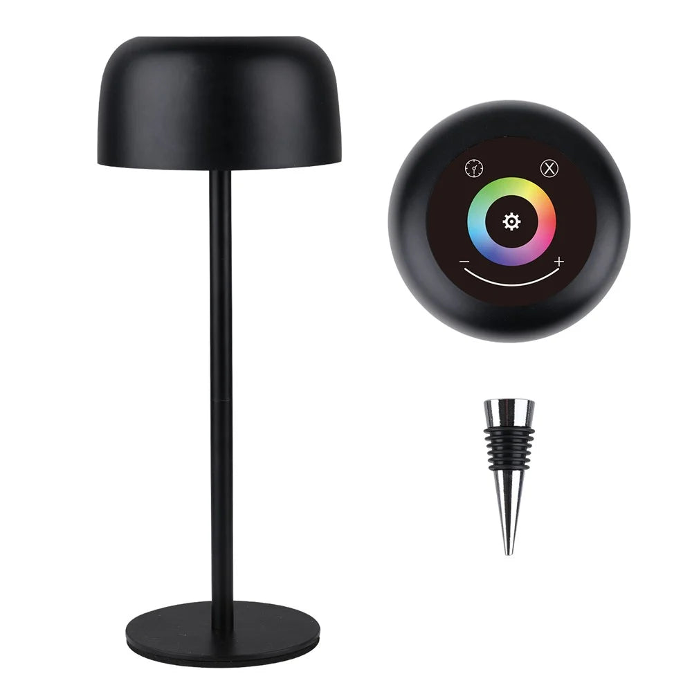 F12 3 in 1 Mushroom Shape Mood Light Wine Bottle Cork Lamp Dimmable Table Lamp - Black - 2
