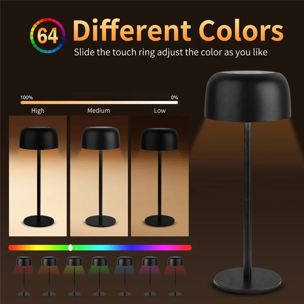 F12 3 in 1 Mushroom Shape Mood Light Wine Bottle Cork Lamp Dimmable Table Lamp - Black - 5