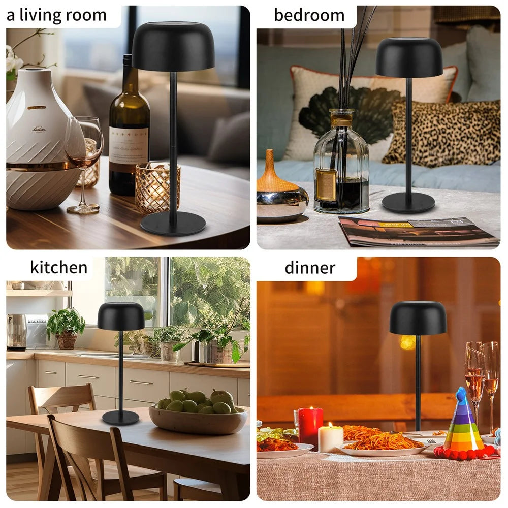 F12 3 in 1 Mushroom Shape Mood Light Wine Bottle Cork Lamp Dimmable Table Lamp - Black - 6