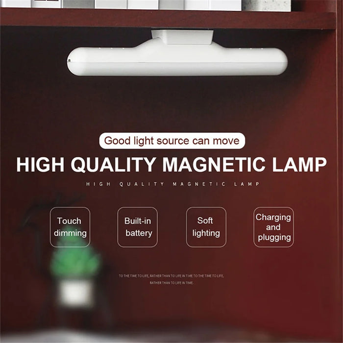 Touch Dimming Magnetic LED Light Bar Eyes Protection Rechargeable Student Reading Lamp - Black - 7