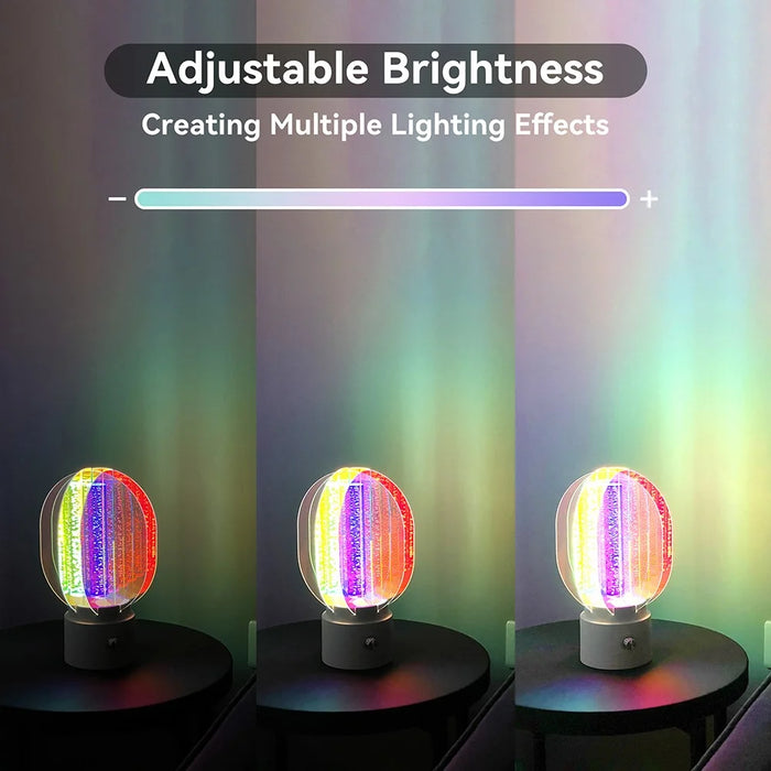 Creative Rotating Night Light Aurora Lamp Stepless Dimming Rechargeable Romantic Atmosphere Light - 2
