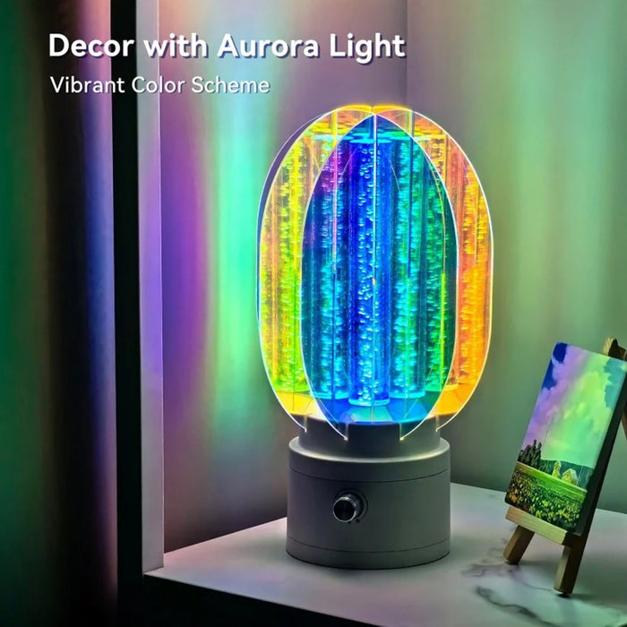 Creative Rotating Night Light Aurora Lamp Stepless Dimming Rechargeable Romantic Atmosphere Light - 5