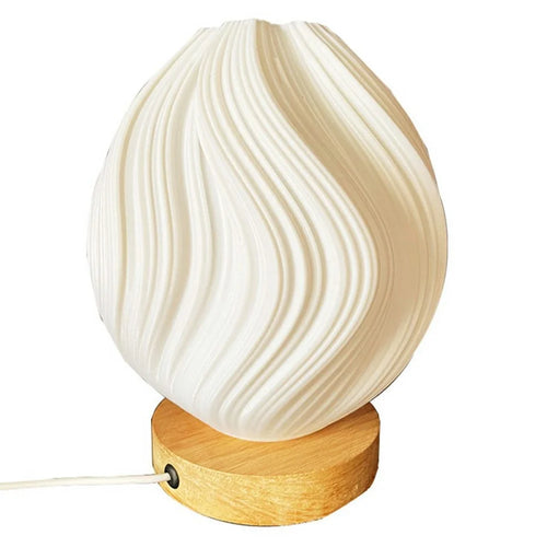 Creative Wooden Nordic Table Lamp Flower Bud Light 16 Color Ambiance Lamp with Remote Control - 1