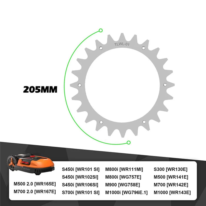 TLWL-01 2Pcs / Set 205mm Spikes for Worx Landroid S / M Robot Mower SPCC Wheel Spikes - 3