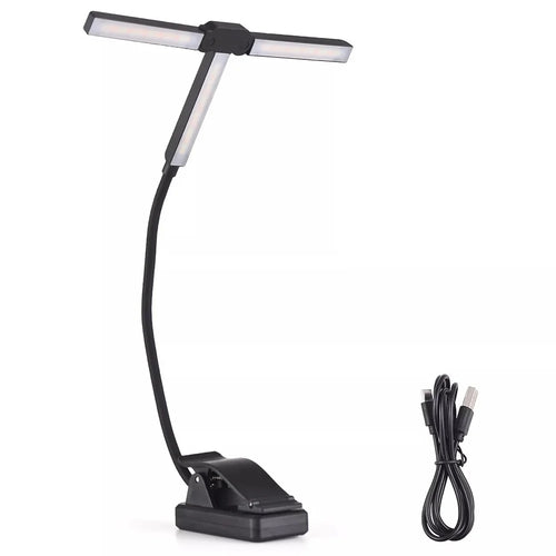 90 Degree Adjustable Dual Head Reading Lamp Foldable Clip On Book Light for Office Study Room - 1