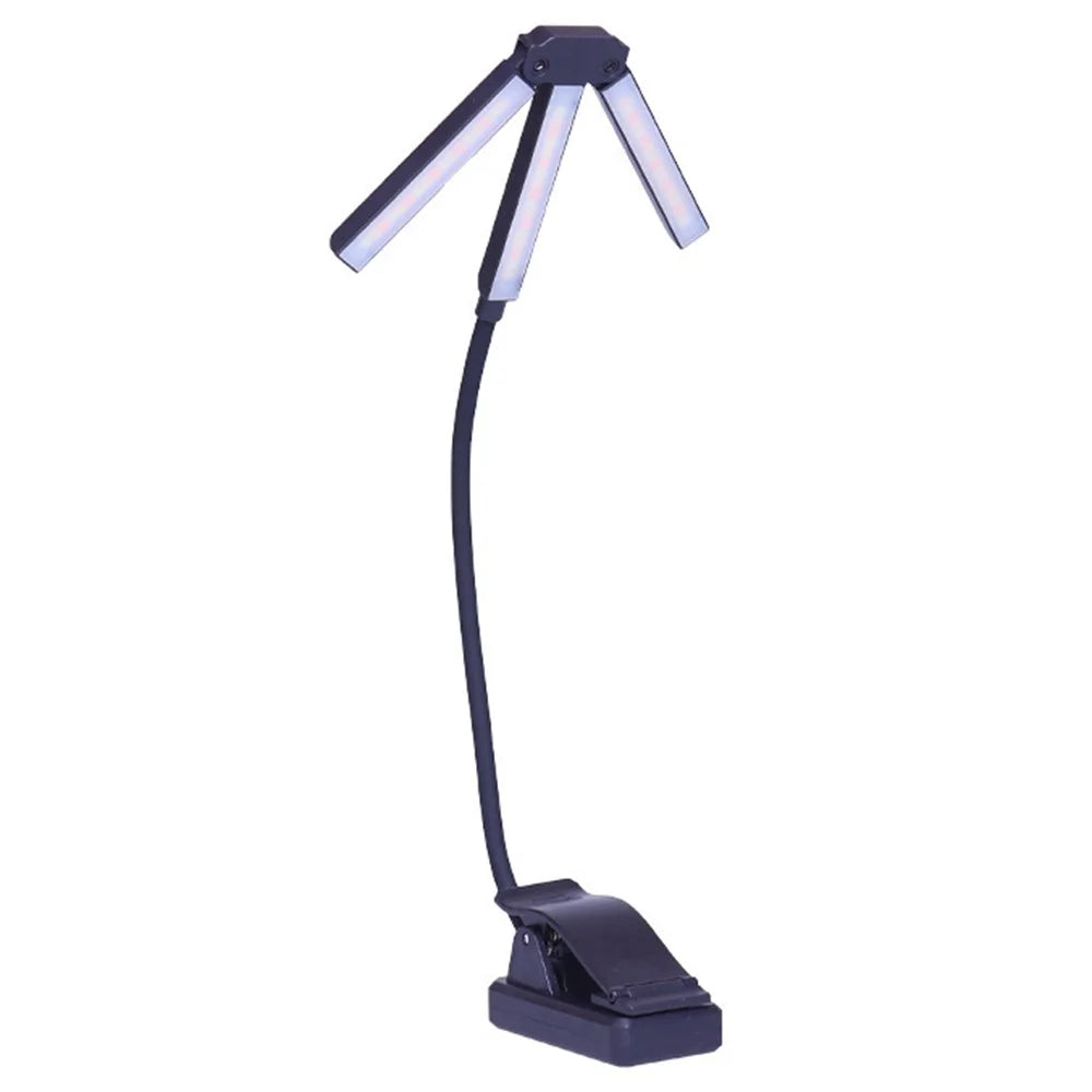 90 Degree Adjustable Dual Head Reading Lamp Foldable Clip On Book Light for Office Study Room - 3
