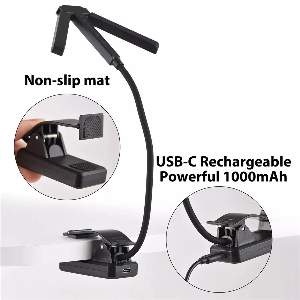 90 Degree Adjustable Dual Head Reading Lamp Foldable Clip On Book Light for Office Study Room - 6