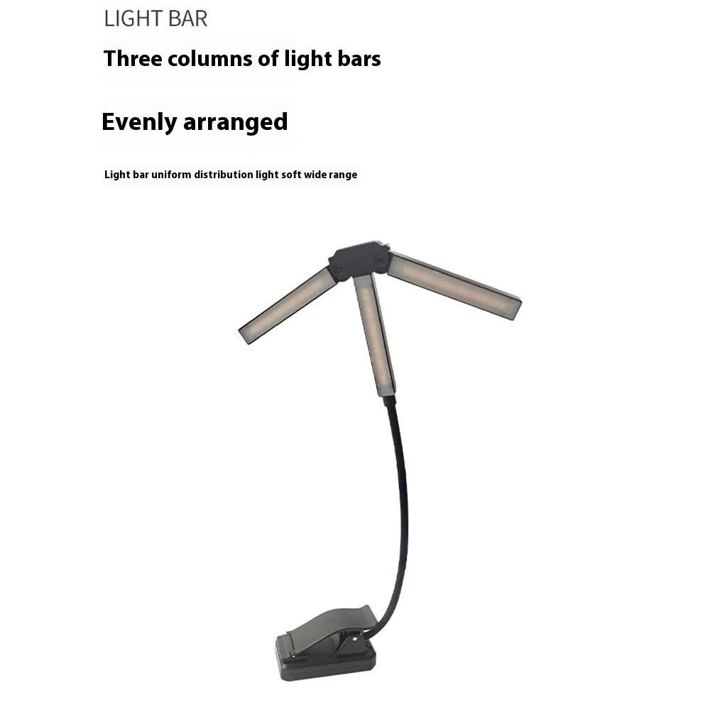 90 Degree Adjustable Dual Head Reading Lamp Foldable Clip On Book Light for Office Study Room - 7