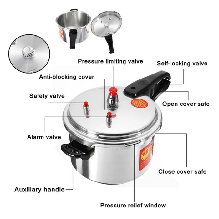 24cm Aluminum Alloy Pressure Cooker Home Use Explosion-Proof Cookware for Gas Stove - 6