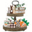 Easter Bunny Tiered Tray Decor Set Farmhouse Wooden Sign Carrot Plaid Pattern Display Ornament - 1