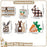 Easter Bunny Tiered Tray Decor Set Farmhouse Wooden Sign Carrot Plaid Pattern Display Ornament - 5