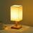 TA-066 Wood+Cloth Stepless Dimming Night Light USB LED Table Lamp Home Decor - Linen Gray - 1