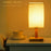 TA-066 Wood+Cloth Stepless Dimming Night Light USB LED Table Lamp Home Decor - Linen Gray - 2
