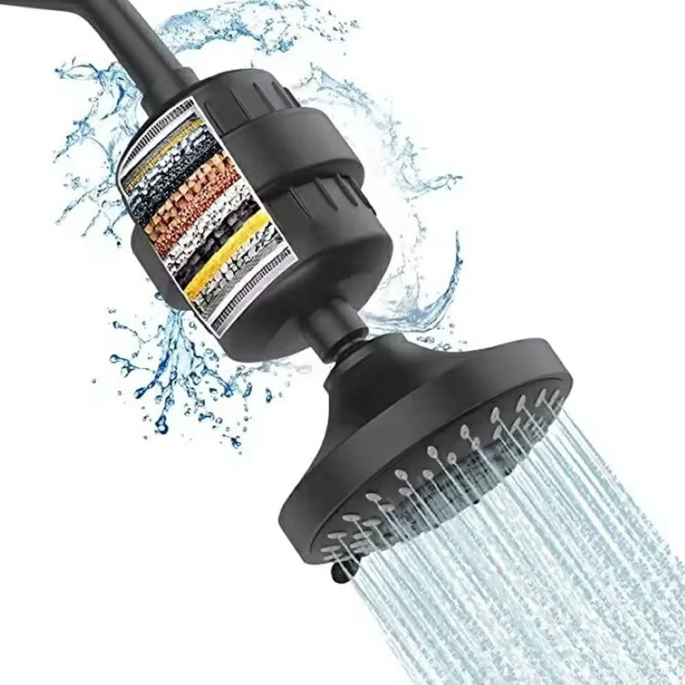 20 Layer Shower Filter Water Purifier For Home Bathroom Showerhead Pre Filter, Black - 2