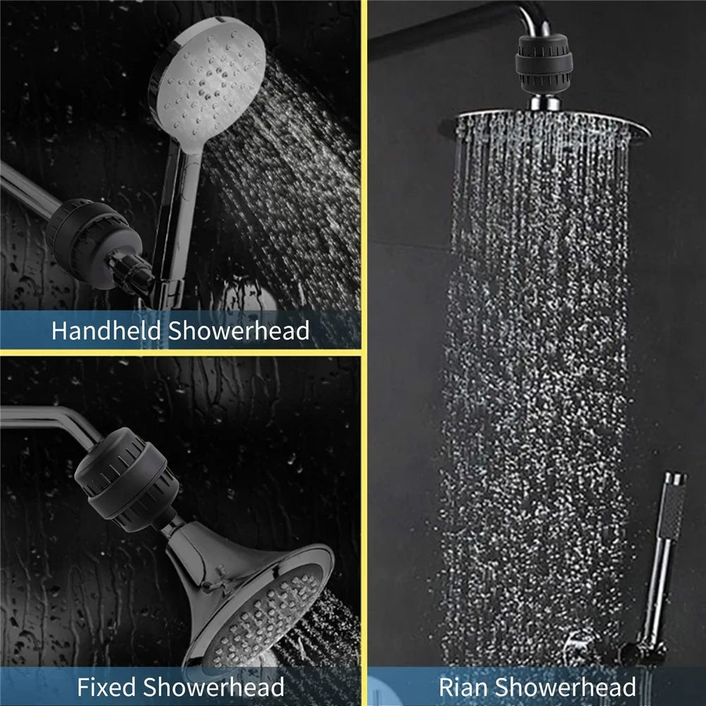 20 Layer Shower Filter Water Purifier For Home Bathroom Showerhead Pre Filter, Black - 5
