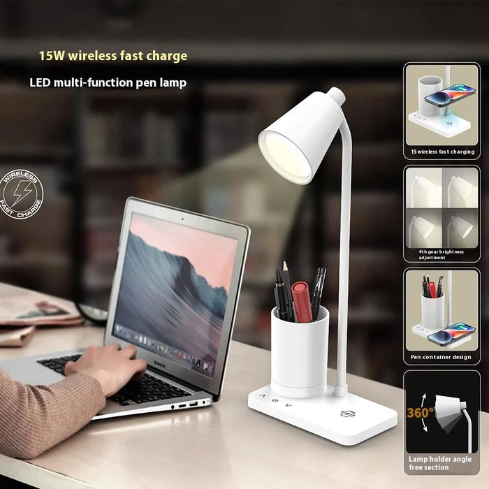 F13 Desk Lamp LED Reading Light Rechargeable Eye-Care Study Lamp 4 Brightness Levels Touch Control for Students - 4