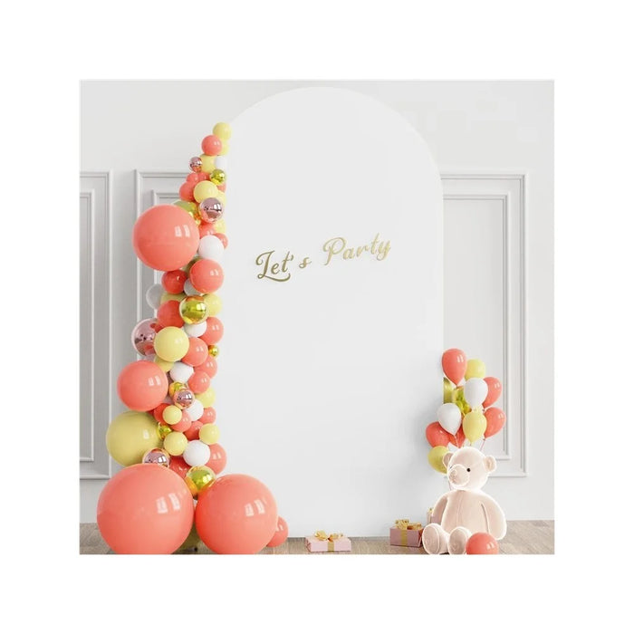 Elastic U-Shaped Arch Door Cloth Cover Decorative Backdrop for Birthday Party Wedding, 120x50cm - White - 3