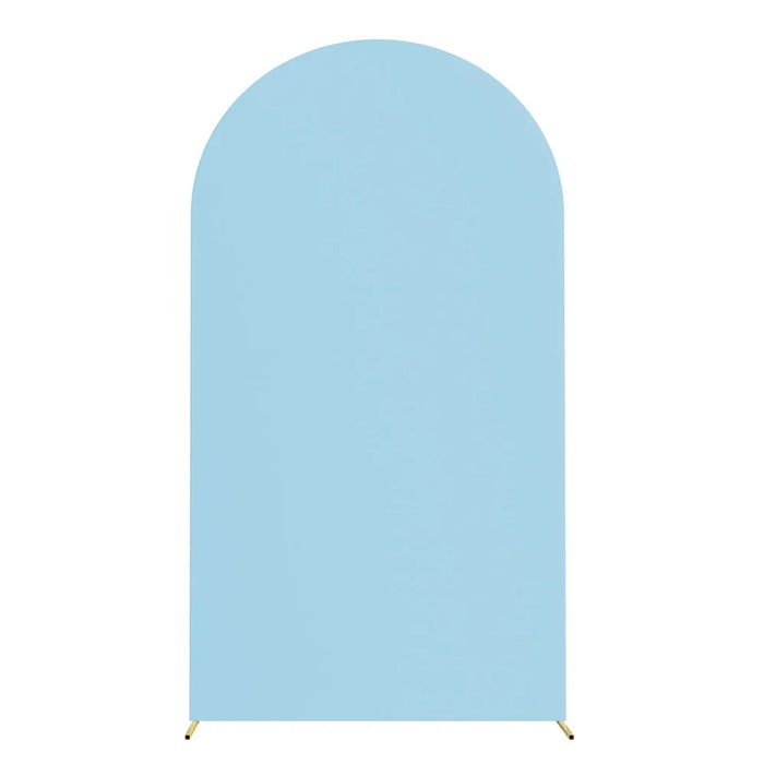 Elastic U-Shaped Arch Door Cloth Cover Decorative Backdrop for Birthday Party Wedding, 150x65cm - Sky Blue - 1