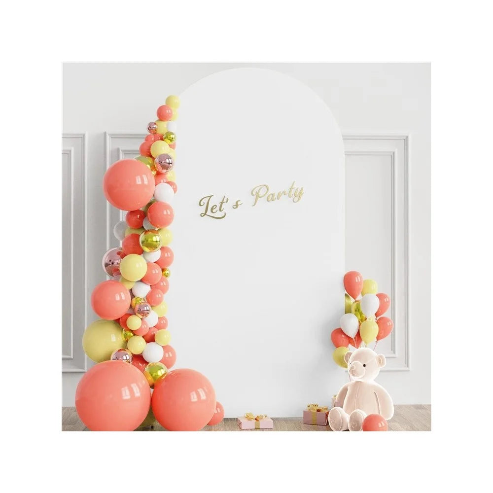 Elastic U-Shaped Arch Door Cloth Cover Decorative Backdrop for Birthday Party Wedding, 220x120cm - White - 3