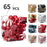 65Pcs / Set Christmas Tree Ornaments Painted Ball Set Decorative Hanging Baubles for Holiday Gift - Red+White - 7
