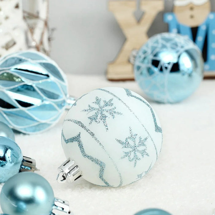 73Pcs / Set Christmas Ornaments Set Xmas Painted Ball Hanging Baubles Holiday Gift Decorations - Red+White - 4