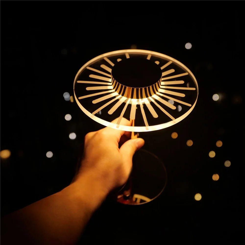 Creative Pattern Bedside Atmosphere Lamp Living Room Bedroom Iron + Acrylic Decorative Night Light Ornament - Z15-A - 1