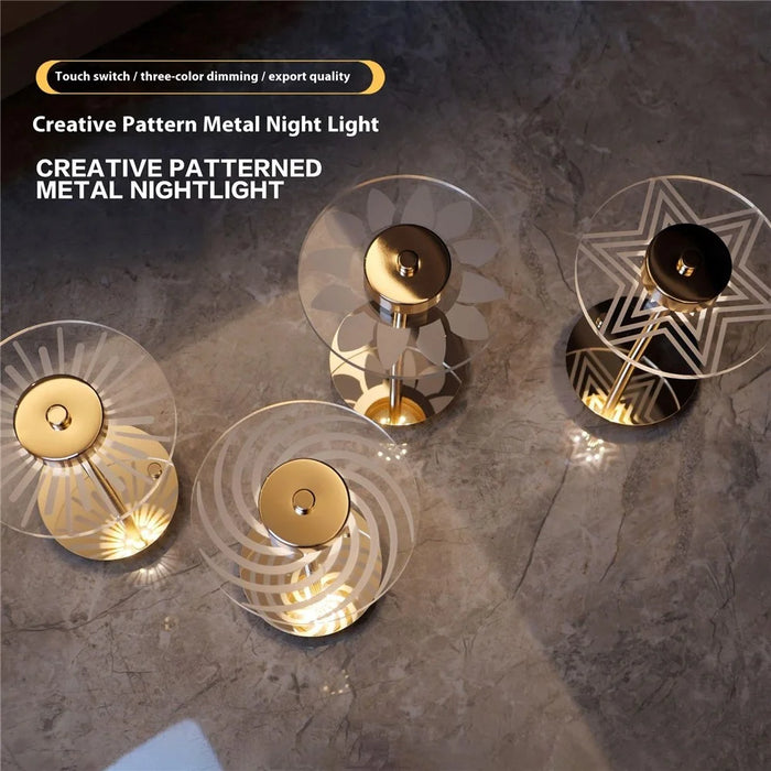 Creative Pattern Bedside Atmosphere Lamp Living Room Bedroom Iron + Acrylic Decorative Night Light Ornament - Z15-A - 7