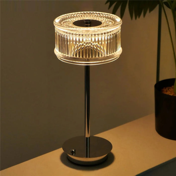 Iron + PS Table Lamp Touch Control 3 Color LED Night Light Rechargeable Bedside Mood Light - 1