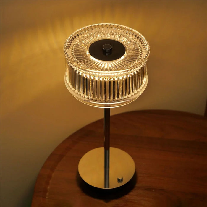 Iron + PS Table Lamp Touch Control 3 Color LED Night Light Rechargeable Bedside Mood Light - 2