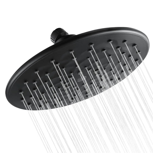9 Inch Black Rainfall Shower Head 360 Degree Adjustable High Pressure Bathroom Shower Top Sprayer - 1