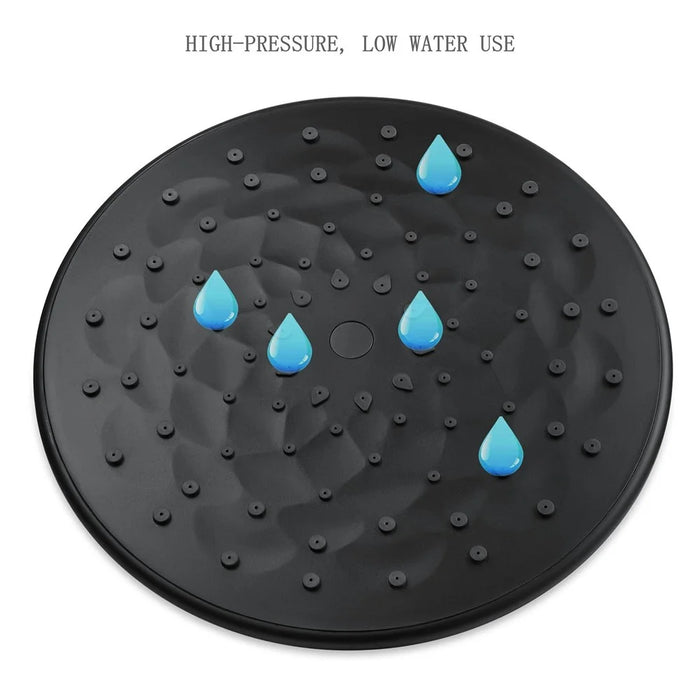 9 Inch Black Rainfall Shower Head 360 Degree Adjustable High Pressure Bathroom Shower Top Sprayer - 3