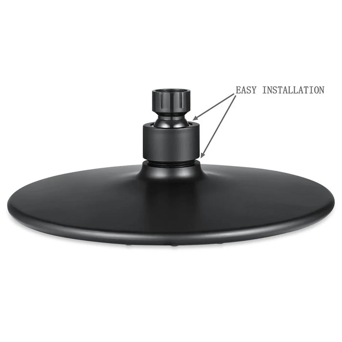 9 Inch Black Rainfall Shower Head 360 Degree Adjustable High Pressure Bathroom Shower Top Sprayer - 4
