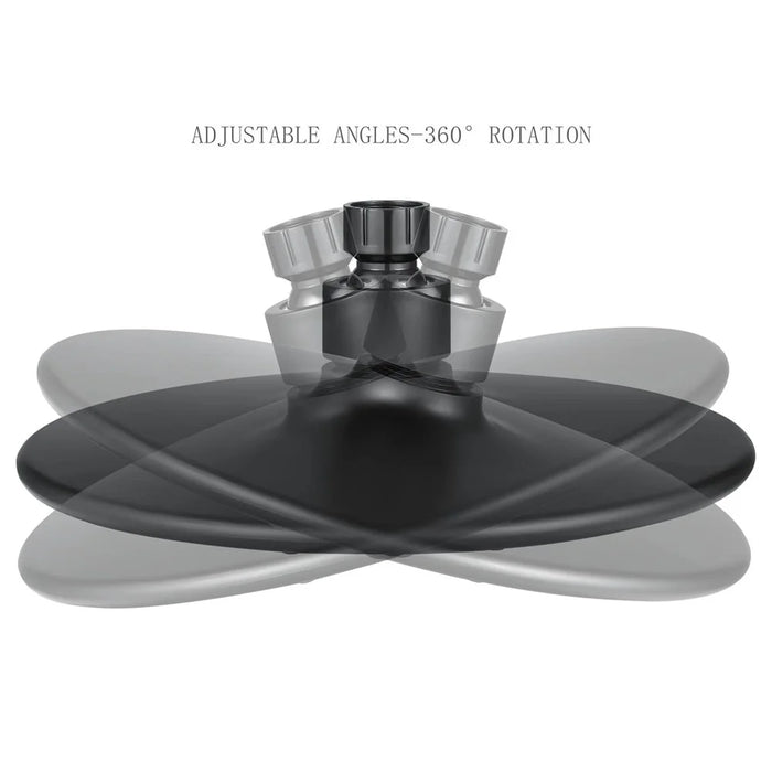 9 Inch Black Rainfall Shower Head 360 Degree Adjustable High Pressure Bathroom Shower Top Sprayer - 6