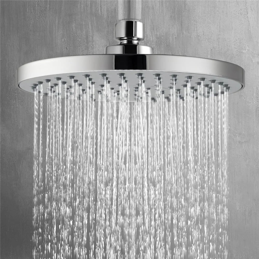 9 Inch Silver Rainfall Shower Head 360 Degree Adjustable High Pressure Bathroom Shower Top Sprayer - 2