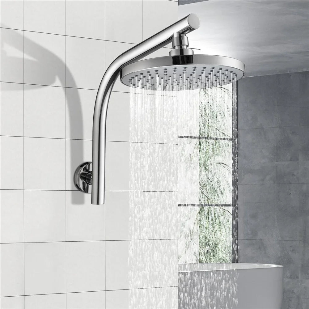 9 Inch Silver Rainfall Shower Head 360 Degree Adjustable High Pressure Bathroom Shower Top Sprayer - 4