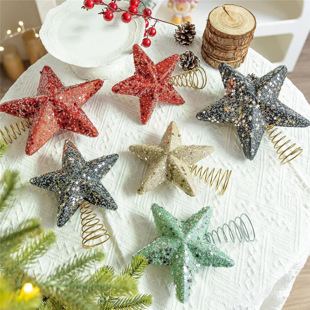 Christmas Tree Topper Foam Star Ornament Holiday Decoration Festive Home Decor, Large Size - Champagne - 5