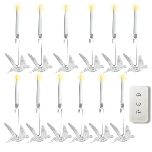 12 LED Electronic Candle Lights Christmas Tree Ornaments String Fairy Lights with Remote Control - Flying Bird - 1