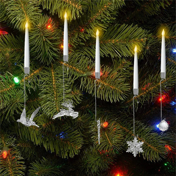 12 LED Electronic Candle Lights Christmas Tree Ornaments String Fairy Lights with Remote Control - Flying Bird - 6