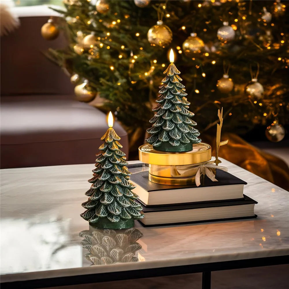 Christmas Tree Shaped LED Candle Light Frosted Wax Atmosphere Lamp Decorative Ornament for Holiday / Home / Restaurant - 4