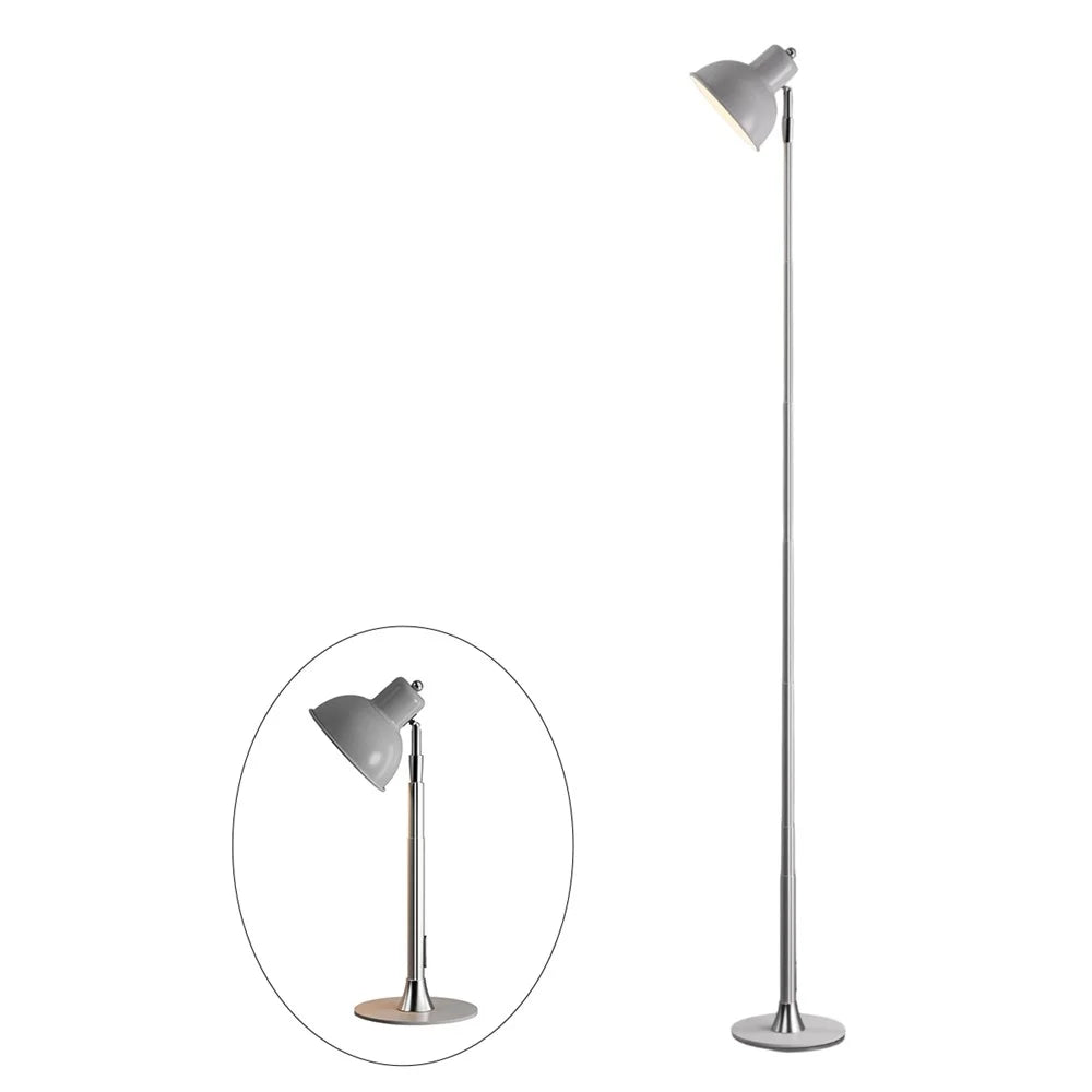 EFL001-P Extendable Iron Art Desk Lamp Study Reading Guestroom Eye Protection Light, EU Plug - Silver - 1