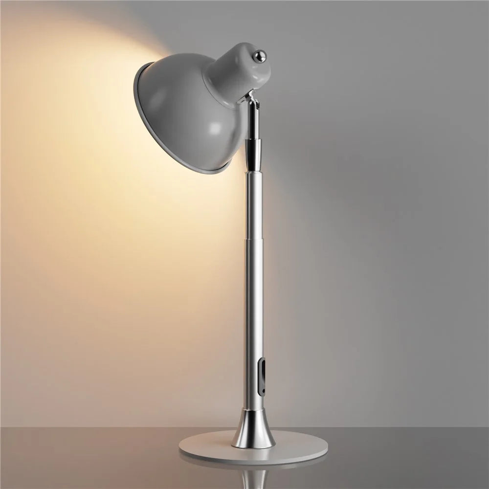EFL001-P Extendable Iron Art Desk Lamp Study Reading Guestroom Eye Protection Light, EU Plug - Silver - 4