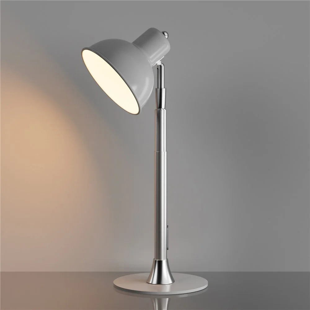 EFL001-P Extendable Iron Art Desk Lamp Study Reading Guestroom Eye Protection Light, EU Plug - Silver - 5
