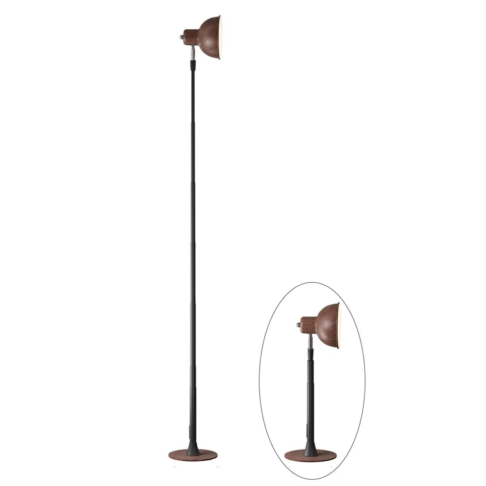EFL001-P Extendable Iron Art Desk Lamp Study Reading Guest Room Eye Protection Water Transfer Print Light, EU Plug - Walnut Color - 1