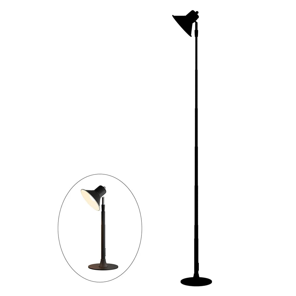 EFL002-P Extendable Iron Art Desk Lamp Study Reading Guest Room Eye Protection Table Light, EU Plug - Black - 1