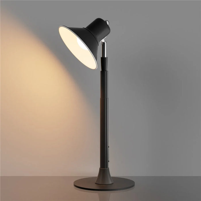 EFL002-P Extendable Iron Art Desk Lamp Study Reading Guest Room Eye Protection Table Light, EU Plug - Black - 4