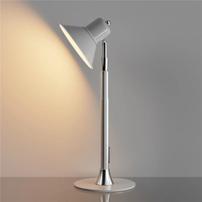 EFL002-P Extendable Iron Art Desk Lamp Study Reading Guest Room Eye Protection Table Light, EU Plug - Silver - 3