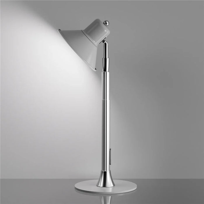 EFL002-P Extendable Iron Art Desk Lamp Study Reading Guest Room Eye Protection Table Light, EU Plug - Silver - 7